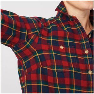NWT Duluth Free Swingin Red Plaid Flannel Shirt Reach Gussets Bi-Swing Back XL